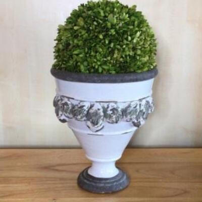 349 - Enameled Metal Flower Pot