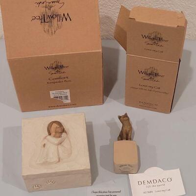 Lot 111: Willow Tree Trinket Box and Cat