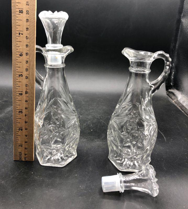 Clear Pressed Glass Cruet Set