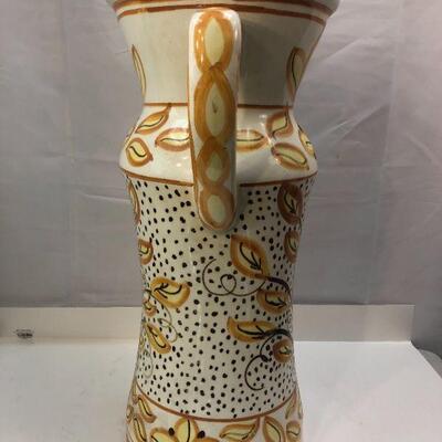 Oversized Large Painted Ceramic Pitcher Made in Spain