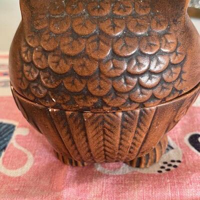 Vintage ceramic owl tea candle holder 