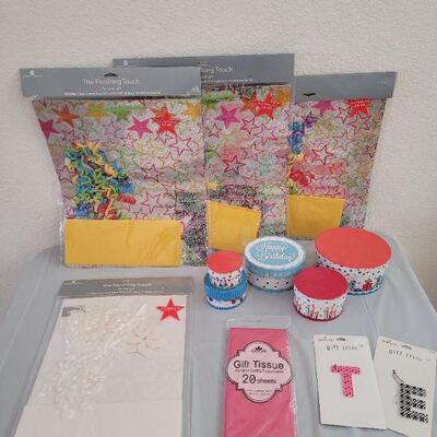 Lot 155: New Gift Bags, Tissue, Ribbons, Boxes and Gift Trim