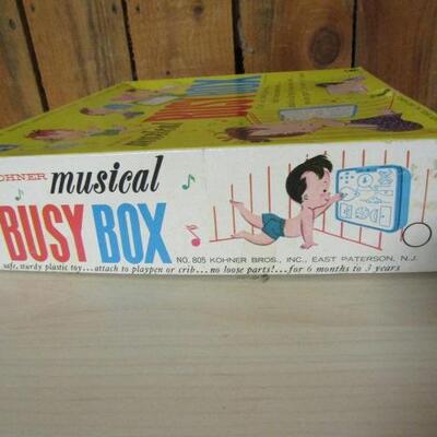 Vintage Musical Busy Box by Kohner Bros.- Activity Fun Board for Toddlers