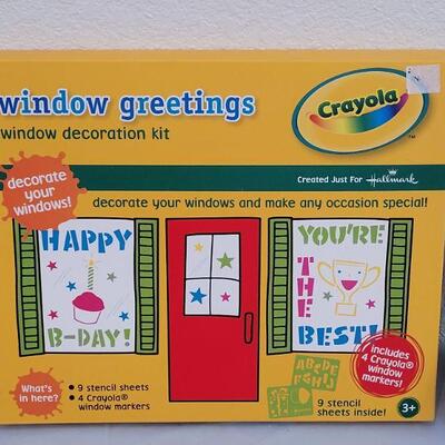 Lot 170: (3) Crayola Window Greeting Kits, Dry Erase Markers, Watercolors and Puzzle Glue