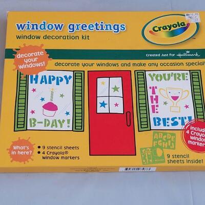 Lot 170: (3) Crayola Window Greeting Kits, Dry Erase Markers, Watercolors and Puzzle Glue