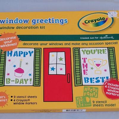 Lot 170: (3) Crayola Window Greeting Kits, Dry Erase Markers, Watercolors and Puzzle Glue