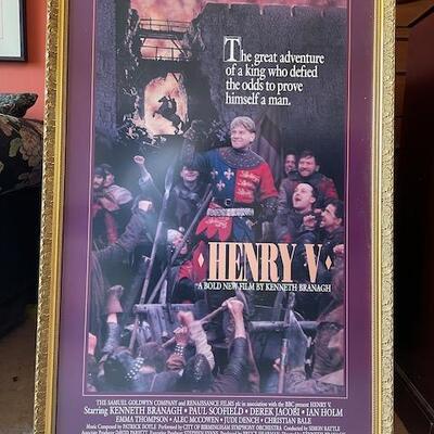 Shakespeare framed Linen and Henry V Framed movie poster