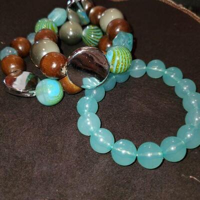 Teal and Brwin Braclet  Lot 