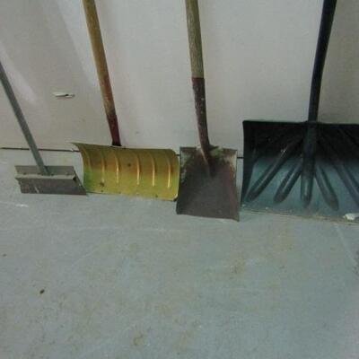 Various Shovels and Flooring Scraper