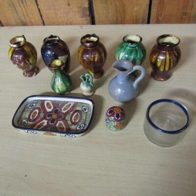Collection of Small Pottery Pieces- Bud Vases and More