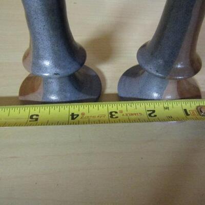 Pair of Pottery Candlestick Holders- 5 1/2