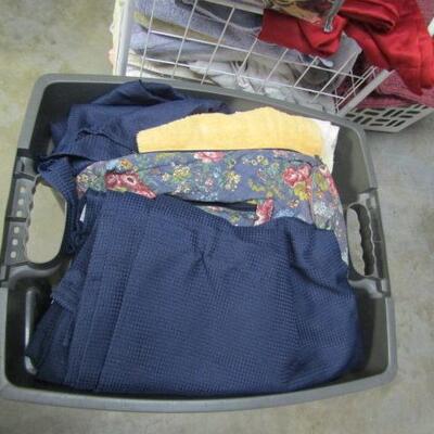 Collection of Linens, Laundry Baskets, Rolling Basket, Etc.- Please See All Pictures