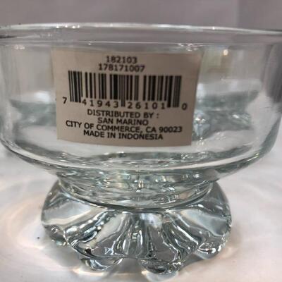 Set of Clear Glass Dessert Cups, New with Tags