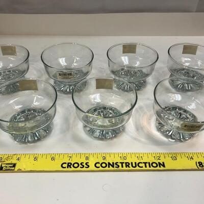 Set of Clear Glass Dessert Cups, New with Tags