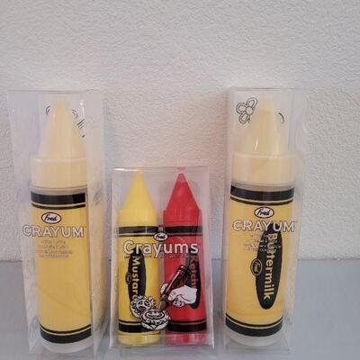 Lot 205: New Crayum Batter Bottles and Sauce Bottles 