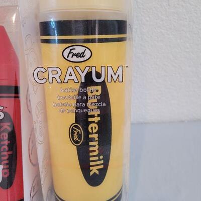 Lot 205: New Crayum Batter Bottles and Sauce Bottles 
