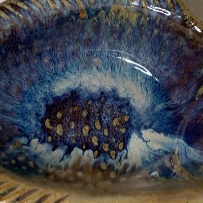 Blue Glazed Pottery Fish Bowl