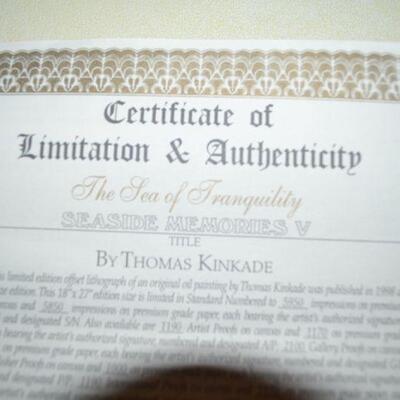 Lot #4 Thomas Kinkade Limited Edition Off Set Lithograph A/P Canvas Studio Proof 