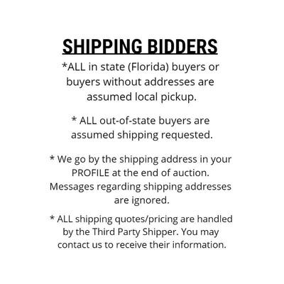 SHIPPING BIDDER INFORMATION [N.S.L.]