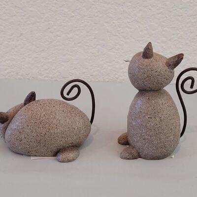 Lot 217: (2) Stone Kitties 