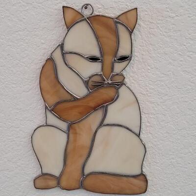 Lot 218: Stained Glass Cat