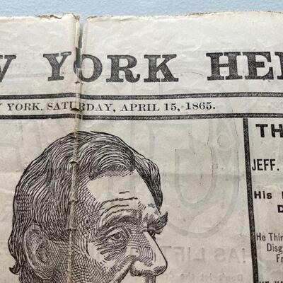 1865 President Lincoln dead / New York Herald 