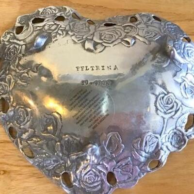 K151 - Peltrina Pewter Heart Dish