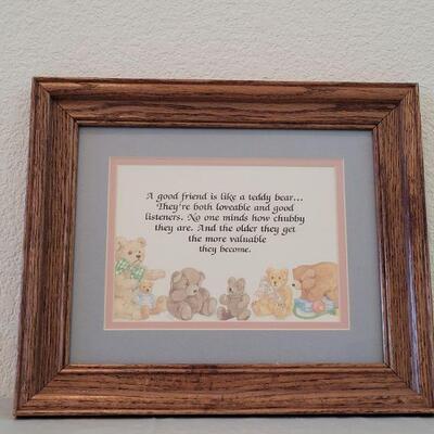 Lot 246: Framed Teddy Bear Print