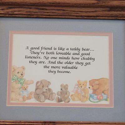 Lot 246: Framed Teddy Bear Print