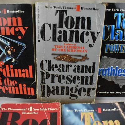 5 Paperback Fiction Books by Tom Clancy: The Cardinal -to- Without Remorse