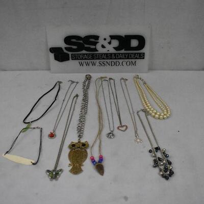 11pc Costume Jewelry - Necklaces - Used, Good Condition