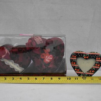 2pc Heart Picture Frames + Box - Used, Good Condition