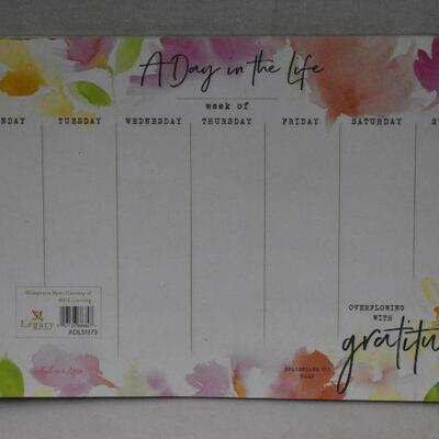 4pc Stationary: Weekly Planner, Magnetic Notepad, Tabletop Notepad, Bookmark