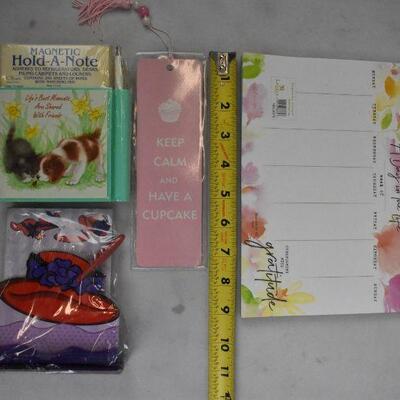 4pc Stationary: Weekly Planner, Magnetic Notepad, Tabletop Notepad, Bookmark