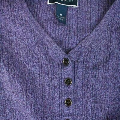 3 Sweaters: Vans Sweatshirt sz Small, Karen Scott Medium Purple, Gray size Large