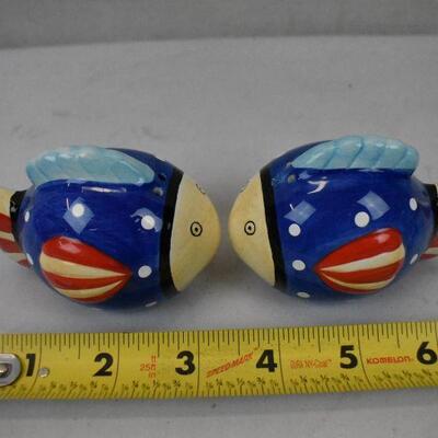 Fish Shaped Salt & Pepper Shakers by Coco Dowley China