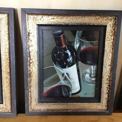 K178 - Pair of Wine Themed Framed Prints