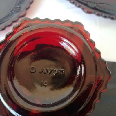 Avon glassware-red