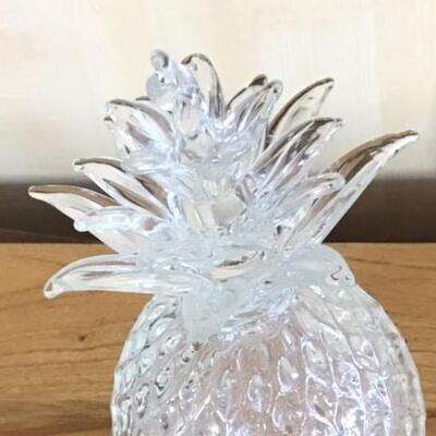 E106 - Vintage Clear Glass Pineapple by Archimede Sequso