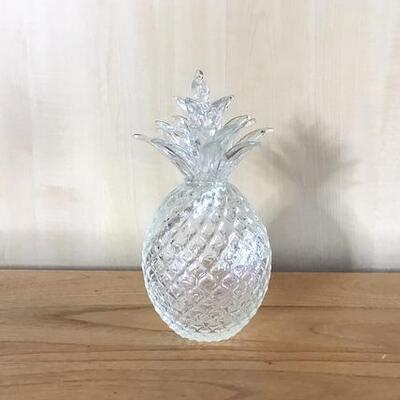 E106 - Vintage Clear Glass Pineapple by Archimede Sequso