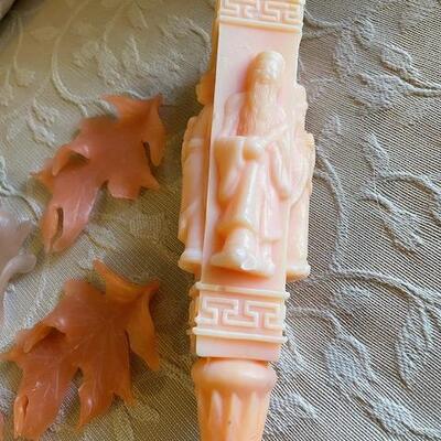 Wax Leaves and ornate candle