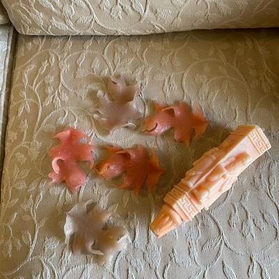 Wax Leaves and ornate candle