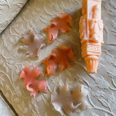 Wax Leaves and ornate candle