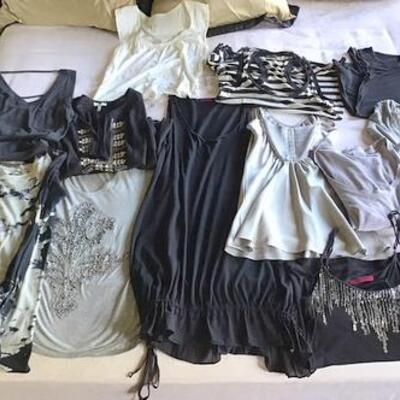 C101 -12 pc. Clothing Lot - Mostly Sleeveless Tops Sz. 2, XS, and S