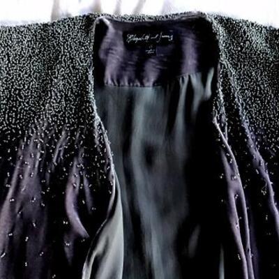 C104 - Cynthia Vincent Fur Vest sz P & Elizabeth & James Beaded Jacket sz S