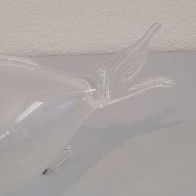 Lot 260: Large Glass Fish with Open Mouth for Storage 