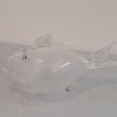 Lot 260: Large Glass Fish with Open Mouth for Storage 