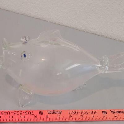 Lot 260: Large Glass Fish with Open Mouth for Storage 