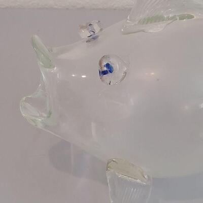 Lot 260: Large Glass Fish with Open Mouth for Storage 