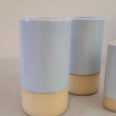 Lot 261: Light Blue Ceramic Bathroom Set with Rubber Bottom